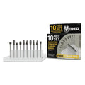 BHA 10 Piece Tungsten Carbide Mini Burr Grinder Bit Set, Double Cut – 1/8” Shank