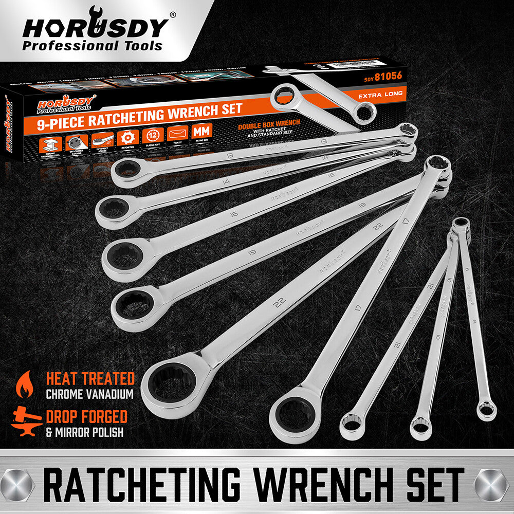 Extra Long Ratcheting Wrench Set Anti-slip Double | Built Supply Co