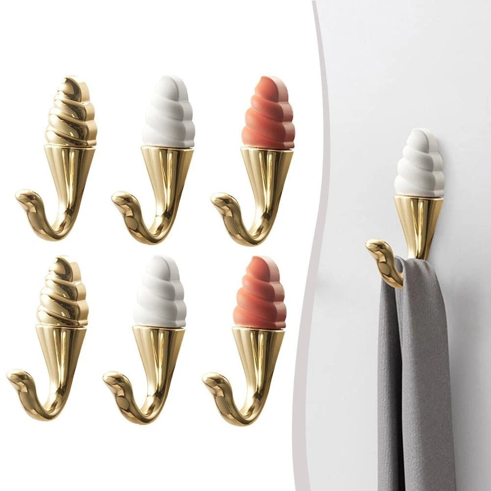 Space Saving Ice Cream Shaped Wall Hooks For Efficient Storage