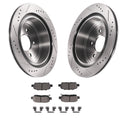 Rear Drilled Slotted Brake Rotors Ceramic Pads for Infiniti FX35 FX45