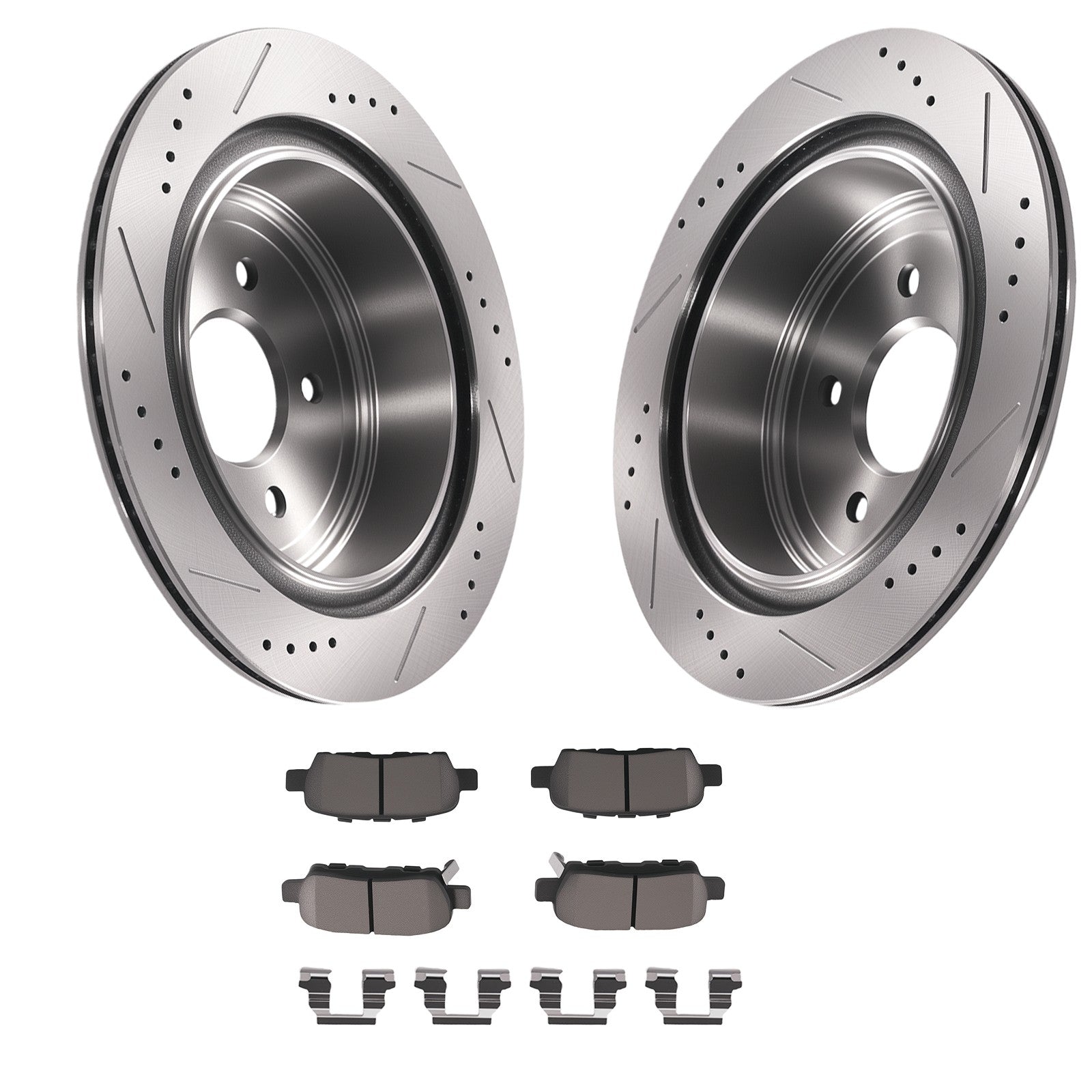 Rear Drilled Slotted Brake Rotors Ceramic Pads for Infiniti FX35 FX45