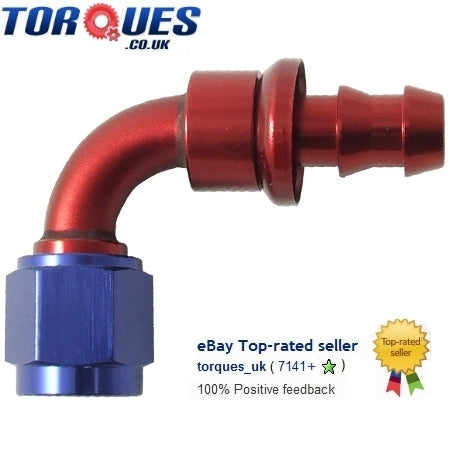 An-8 90 Degree Push-on Fuel Hose Fitting