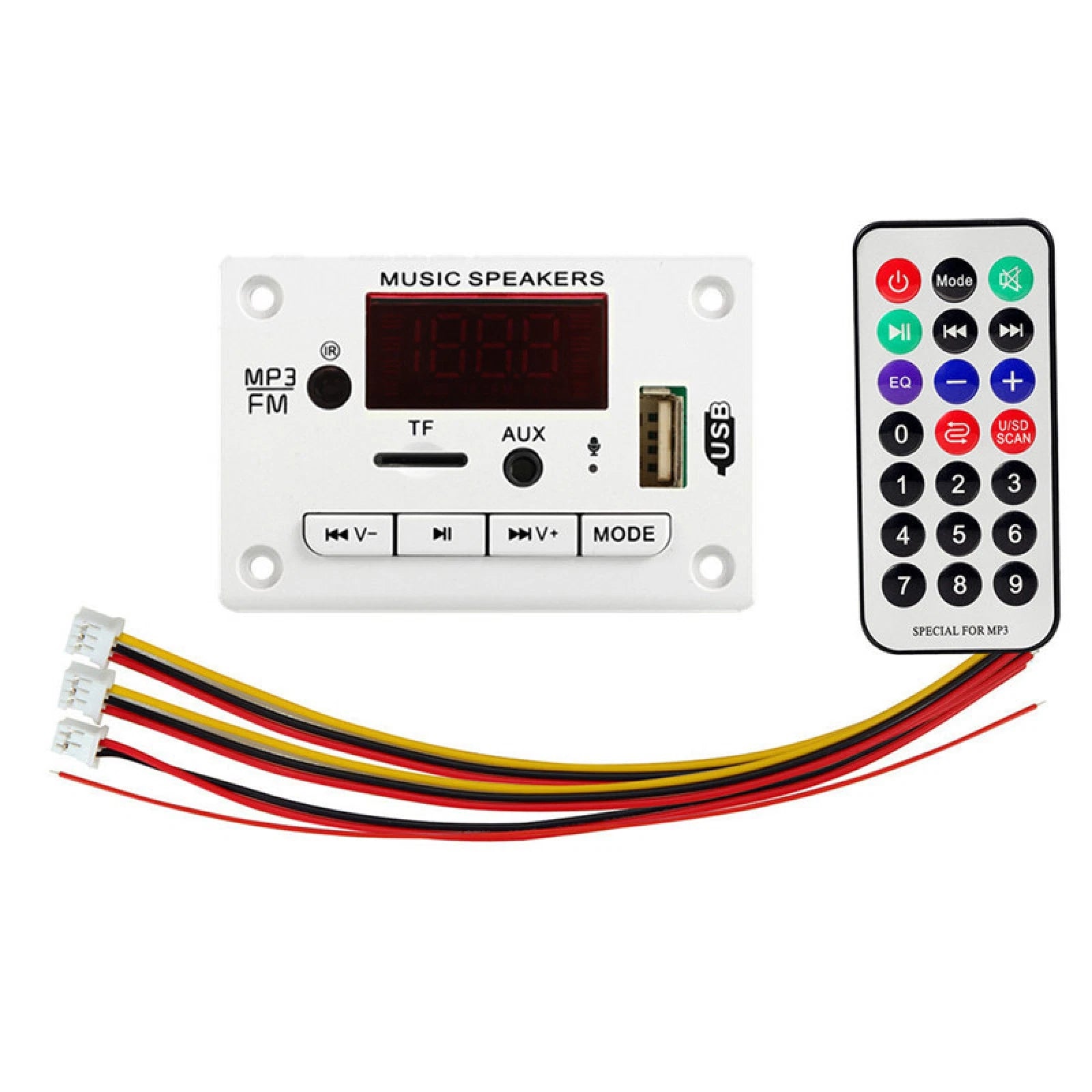 12V Audio Mp3 Decoder Board Wireless Car Usb Tf Card Slot Fm