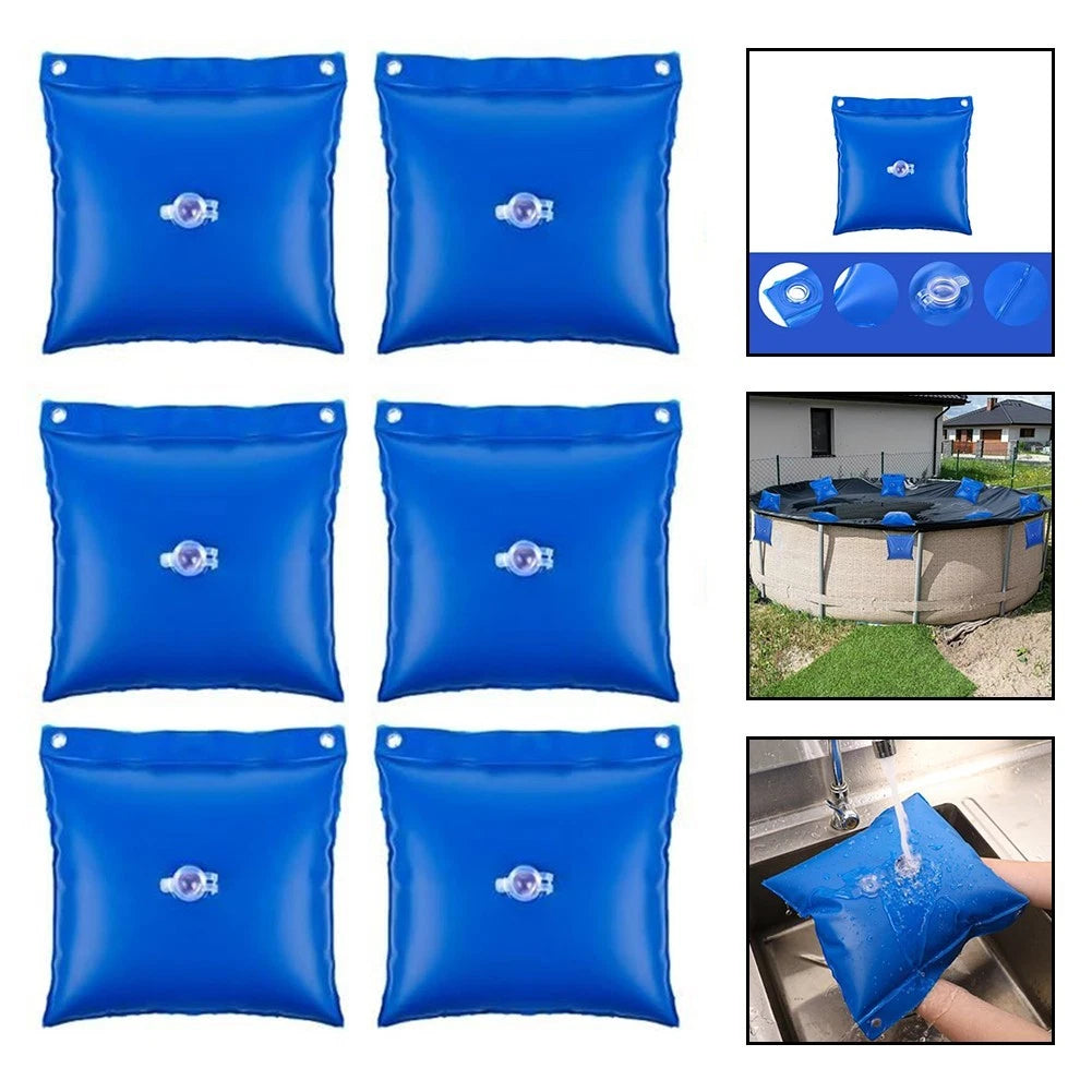 Pvc Pool Cover Weights 6 Pack Water Bags For Secure Above Ground Pools