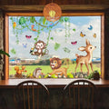 Rainforest Animal Theme Static Cling For Windows Glass Doors Pvc Decor