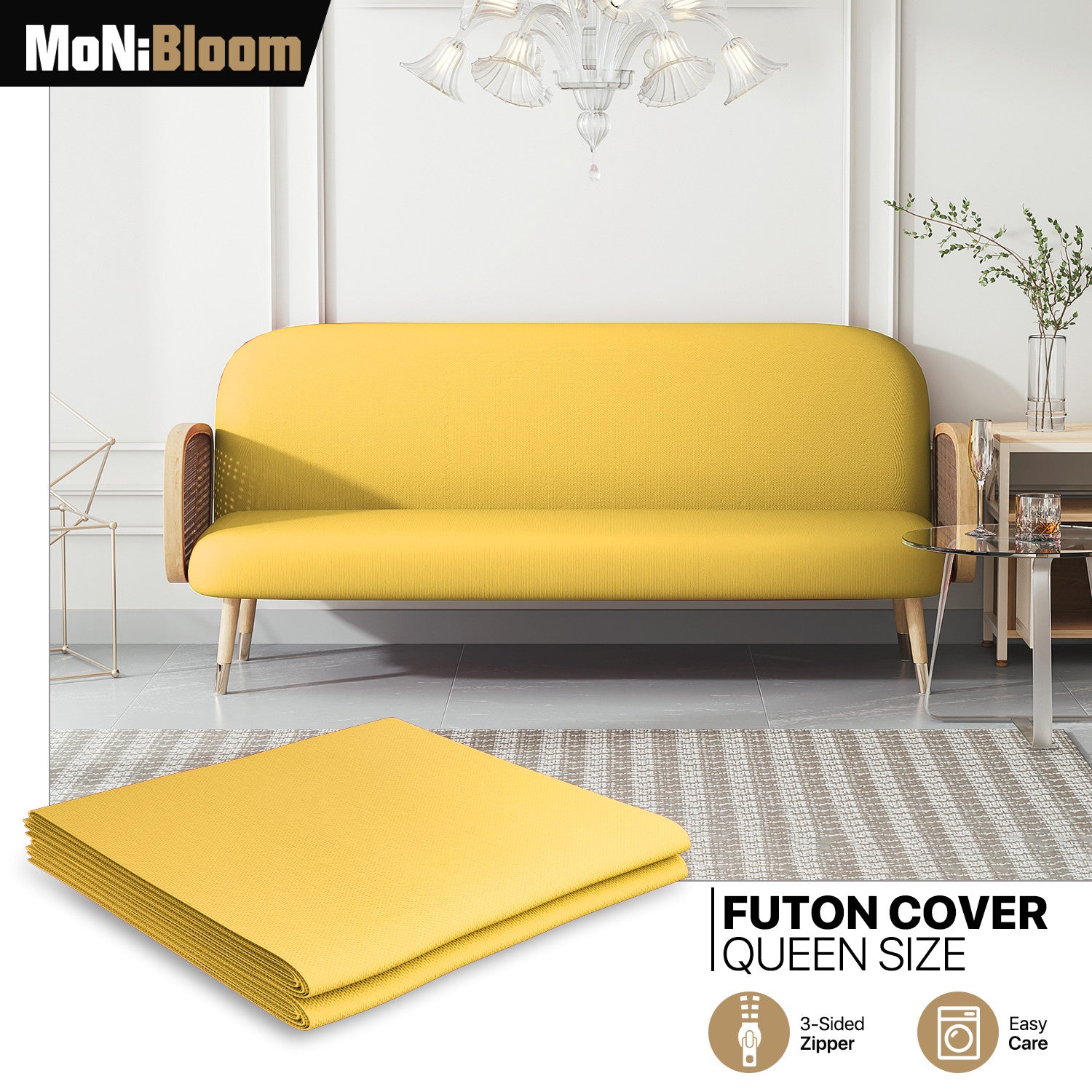 Yellow Queen Size Slipcover for Futon