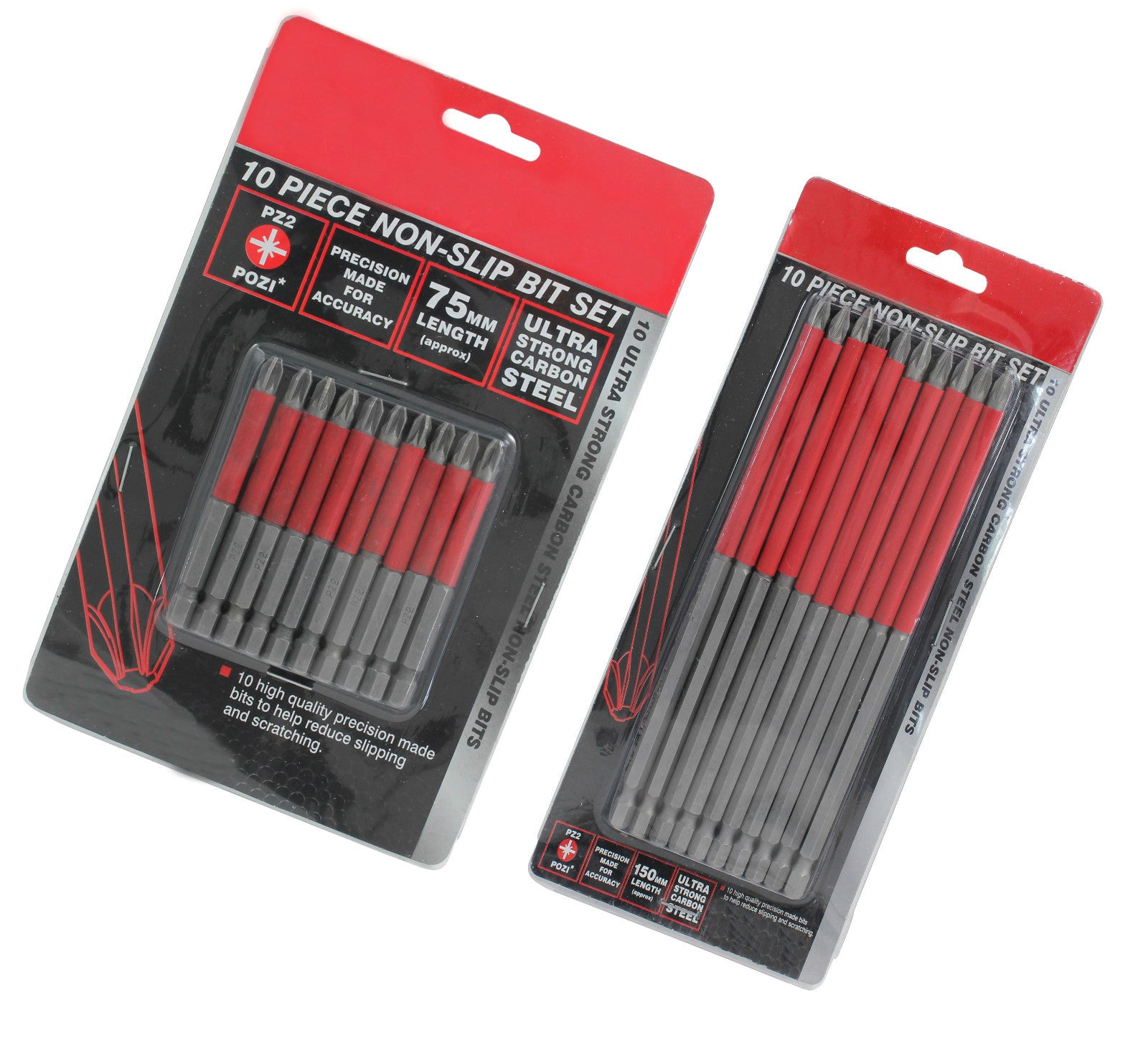 10pc Non Slip PZ2 Screwdriver Bit Set