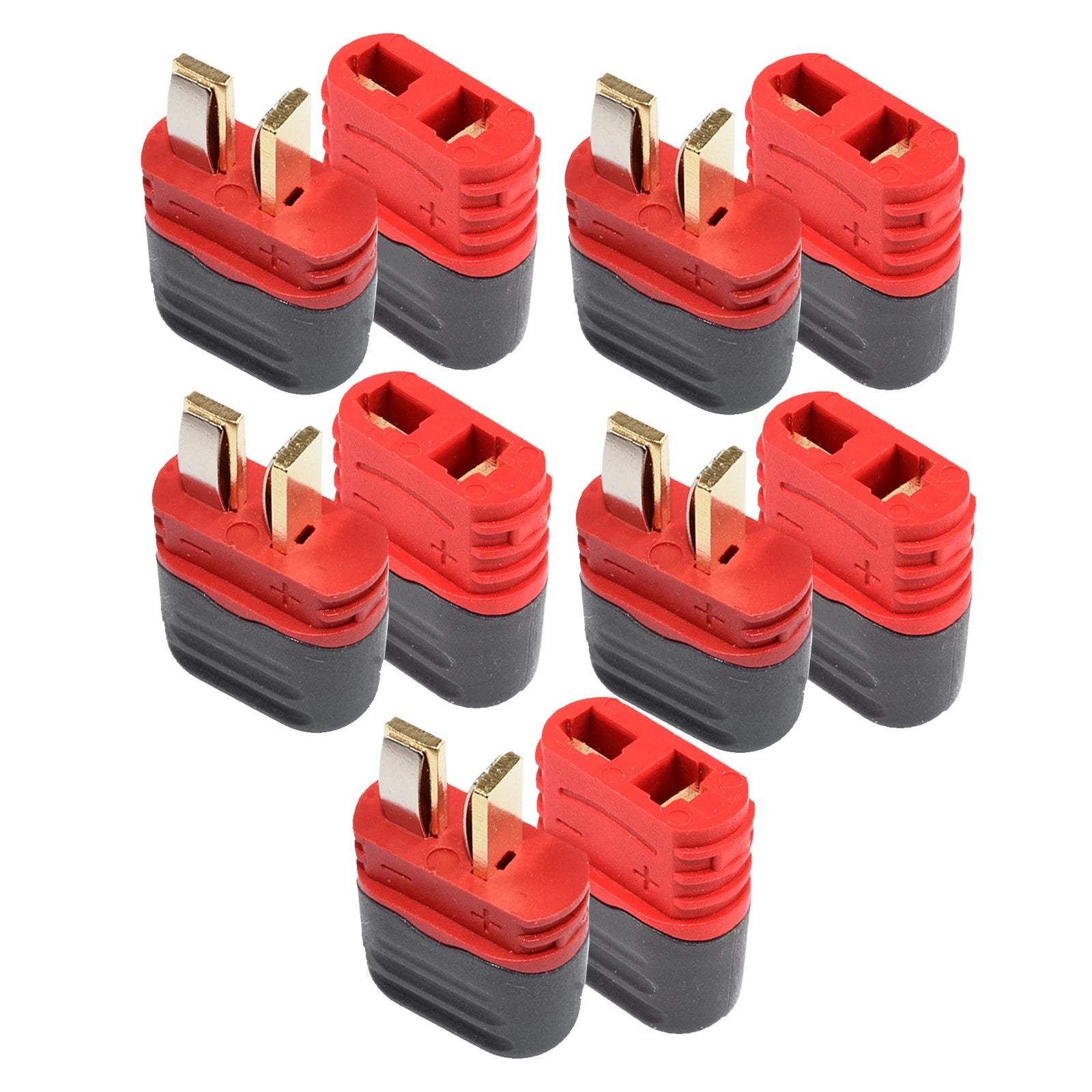 5pairs Rc Battery Male+female T Plug Connectors Non-slip With