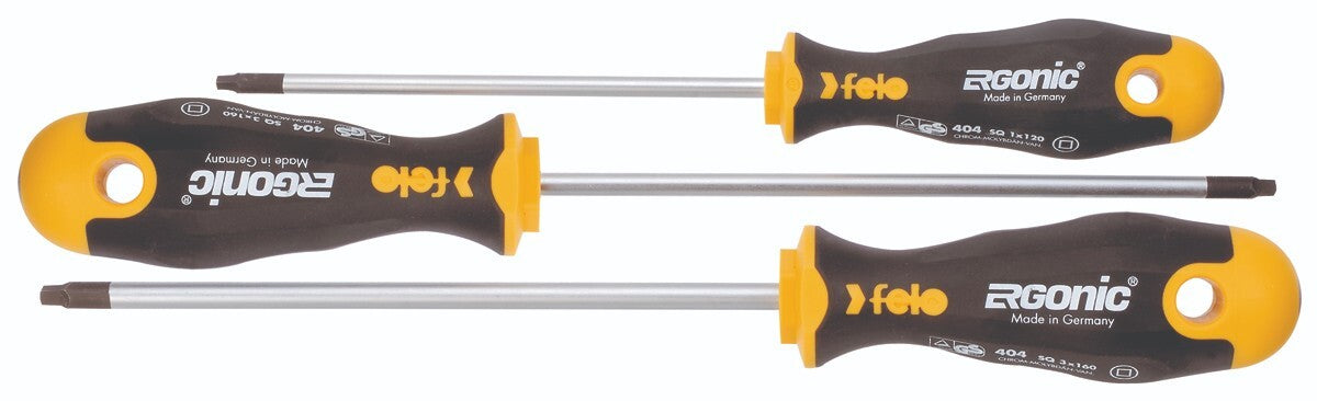 Felo 3pc Ergonic Square Screwdriver Set