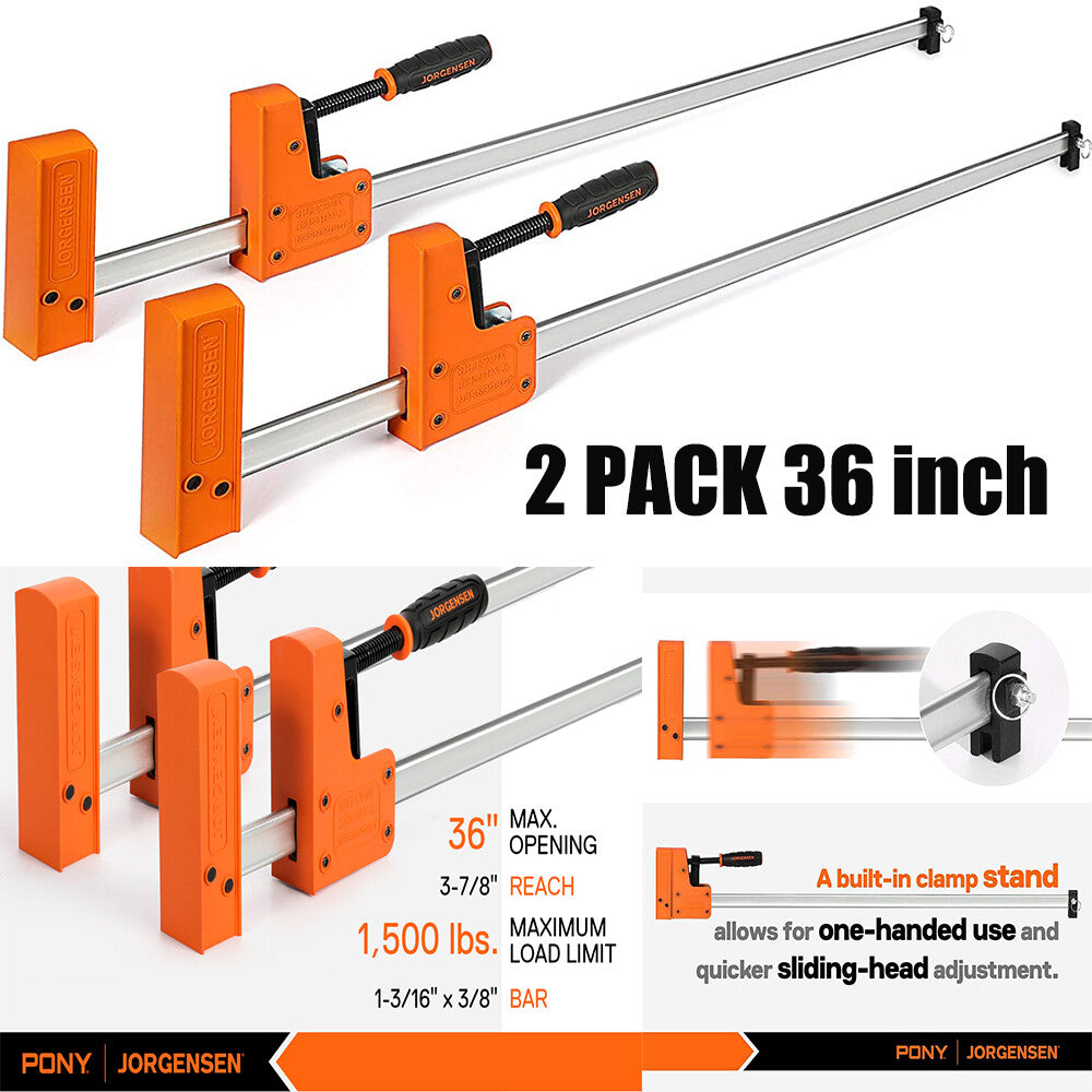 JORGENSEN 2 Pack 36-Inch Bar Clamps by JORGENSEN