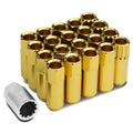 Aluminum Gold 16 Lug+4 Lock Nuts+adapter M12x1.5 20mm Od/60mm Tall