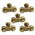 XFITTING 3/4" x 3/4" x 1/2" Push Fit Tee - 5 Pack