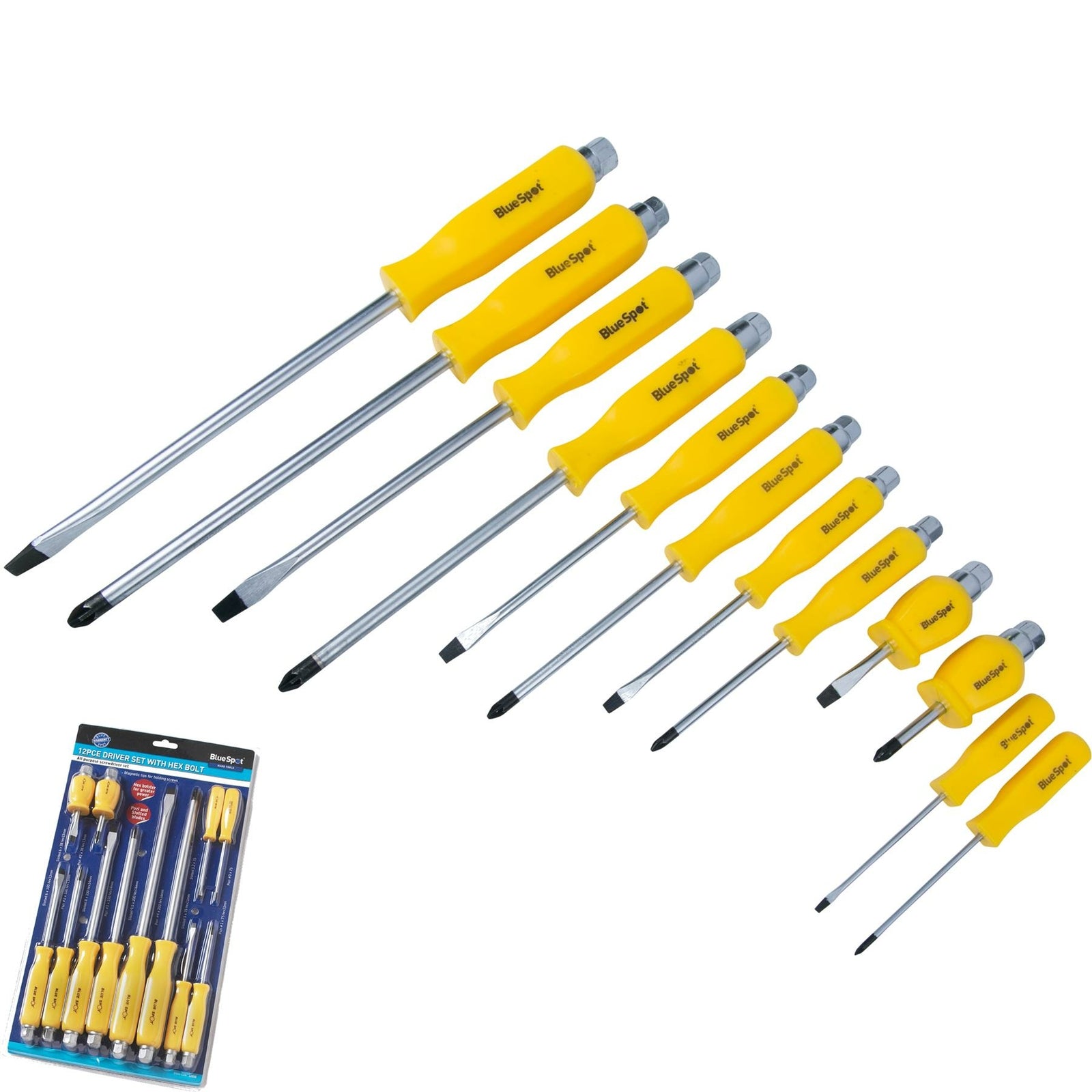 BlueSpot 5pc Brad Point Wood Drill Bit Set by BlueSpot