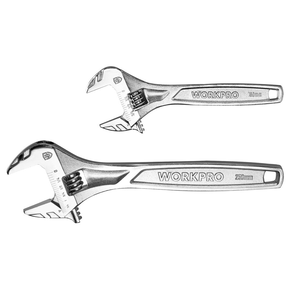 Workpro 2-Piece Adjustable Wrench Set 6" & 10"