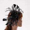 Mesh Feather Bridal Hair Accessories Style Floral Headband Set