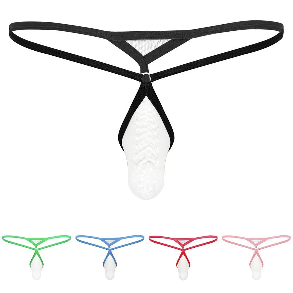 Men G-string Underwear Minimal Coverage Solid Color Pattern Sexy Mens