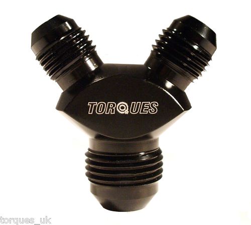 AN-6 (6AN) To 2 x AN -4 (4AN AN4) Billet Aluminium Y Block Adapter