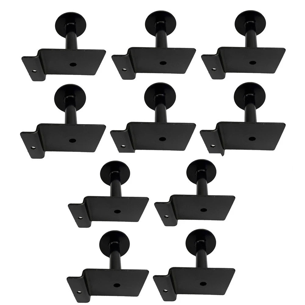 3-inch Black Slatwall Single Garment Hook Slatwall Hanger Pack 10