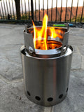 Stainless Camp Fire Pit Stove Burner Cooker Backpacking Outdoor