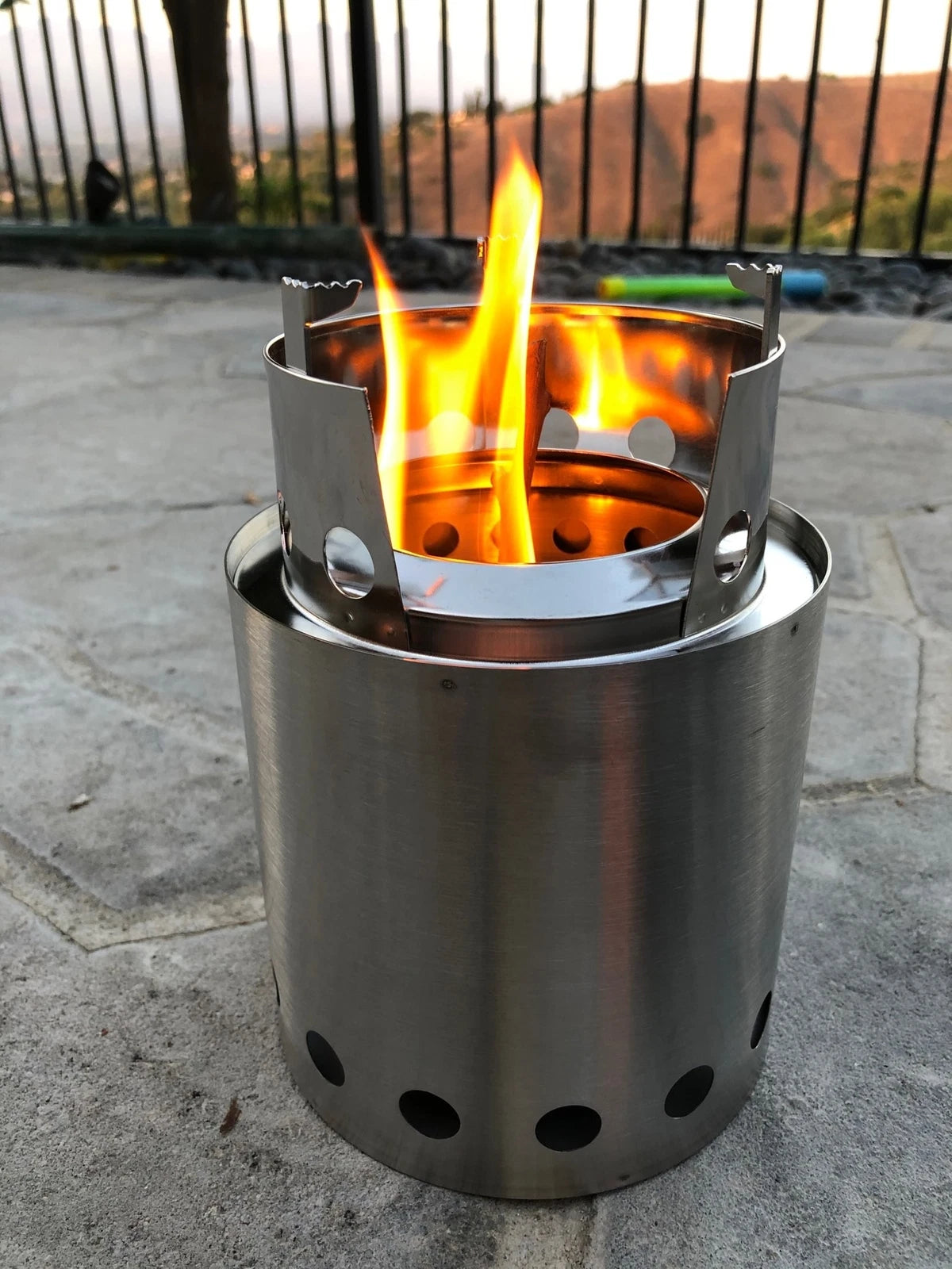 Stainless Camp Fire Pit Stove Burner Cooker Backpacking Outdoor
