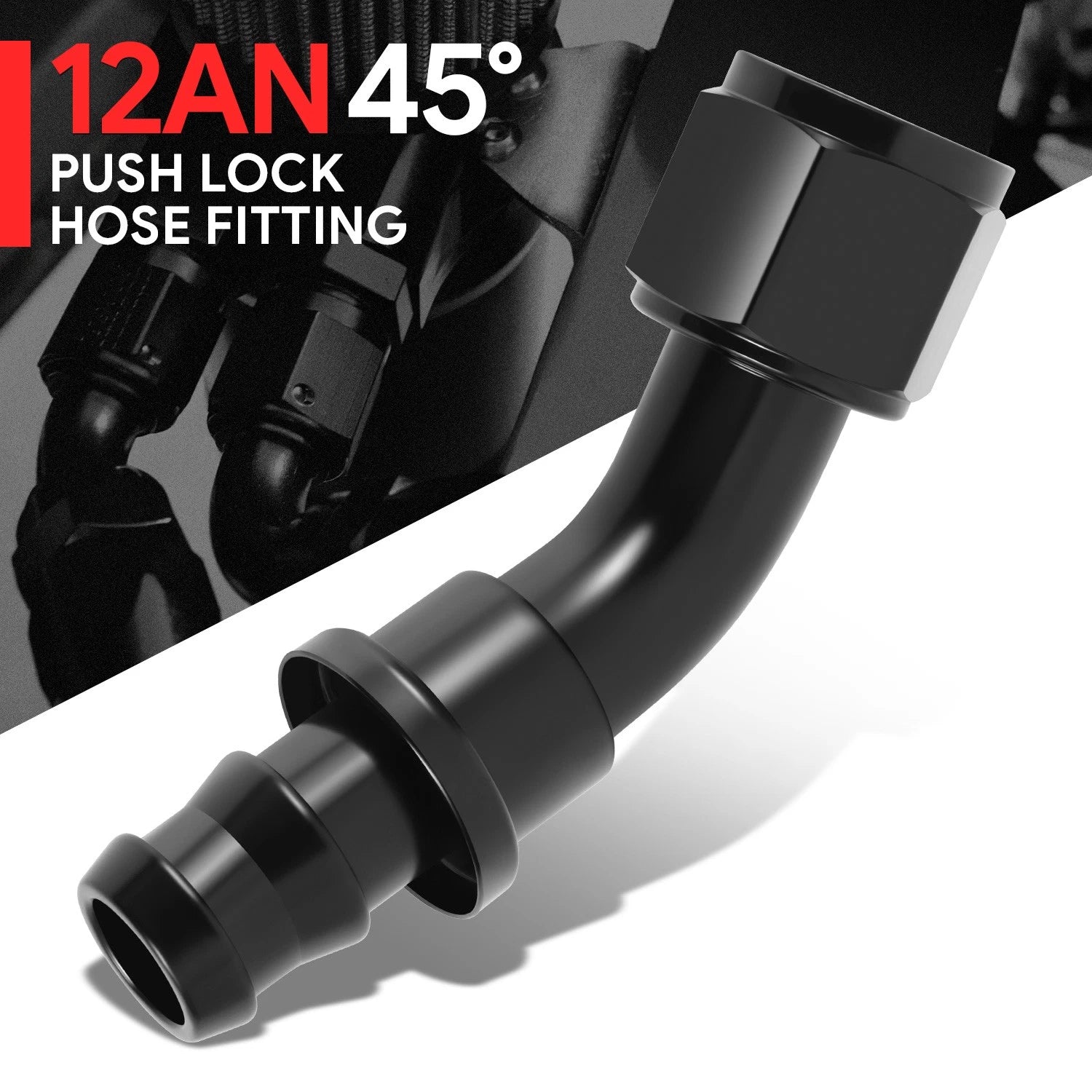 12an To 3/4" Barb T6061 45 Degree Push Lock Hose | Built Supply Co