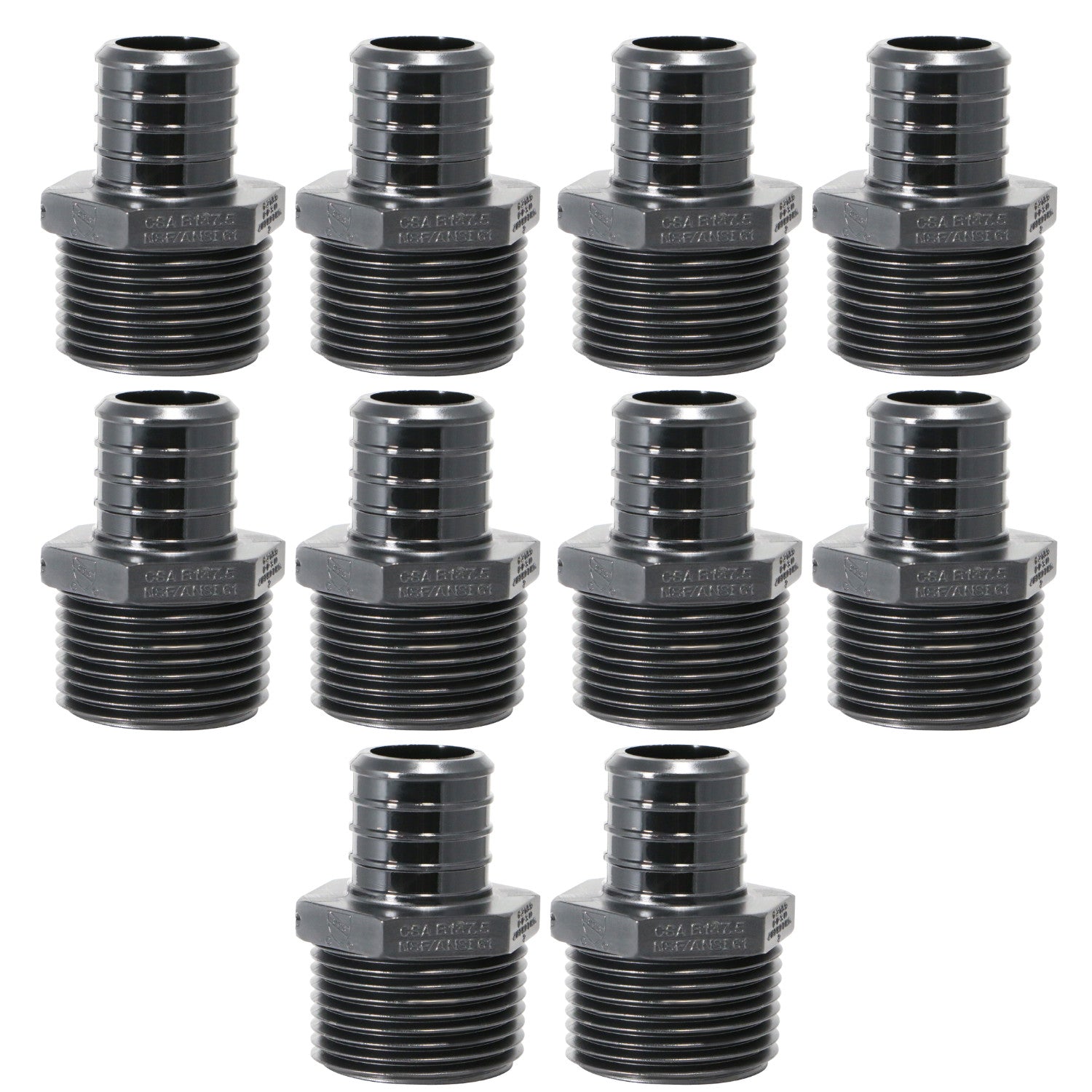 XFITTING 1" PEX-B x 1" Male NPT Adapter 10 Pack