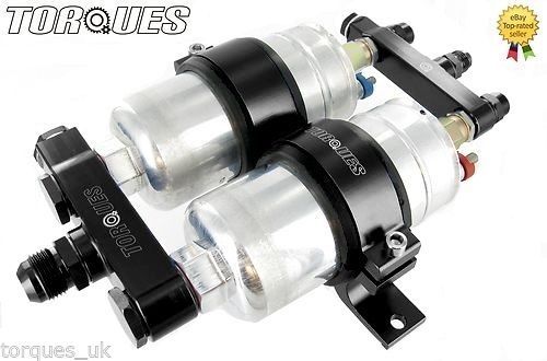 Twin Fuel Pump Billet Aluminium Assembly KIT Without Pumps Fits Bosch