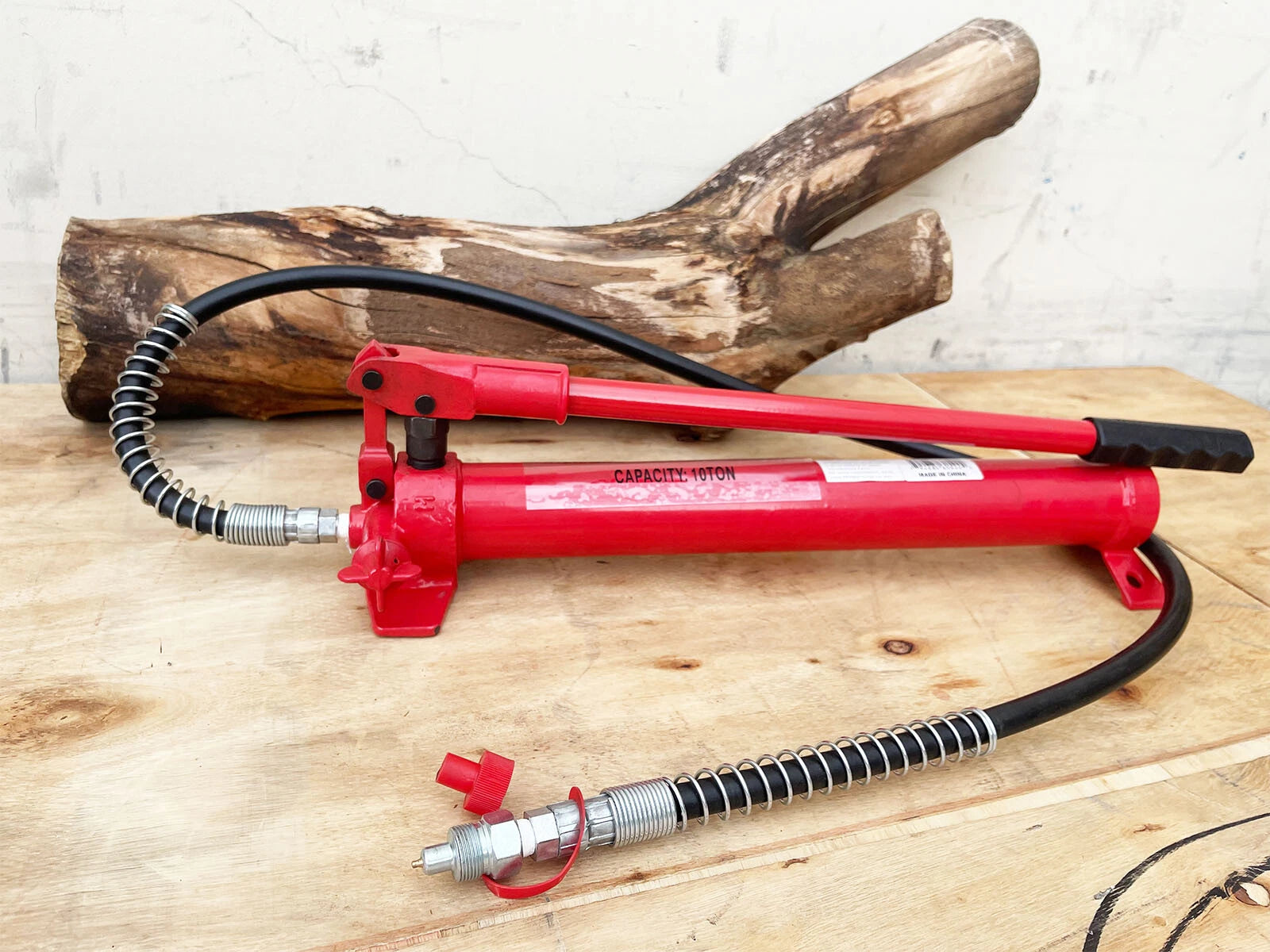 10 Ton Porta Power Hydraulic Manual Pump W/57" Hose For Body Frame
