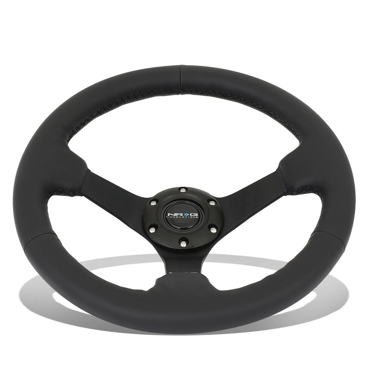 Nrg Reinforced 33cm 3" Deep Dish Black Leather Grip | Built Supply Co