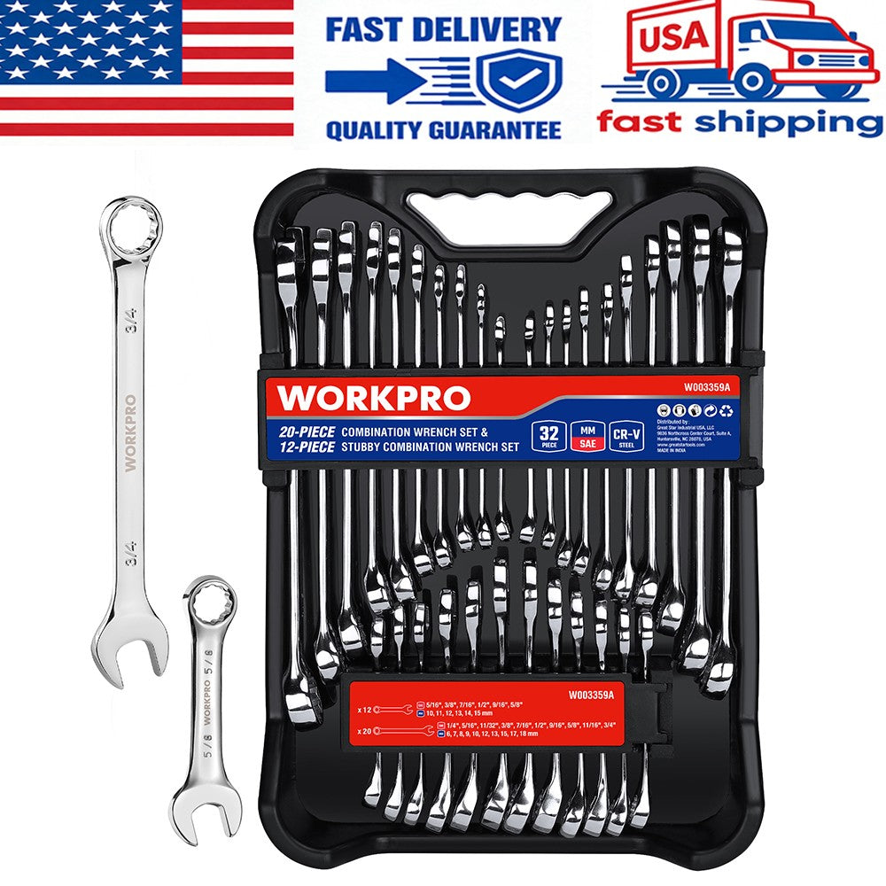 WORKPRO 32-Piece Combination Wrench Set by WORKPRO