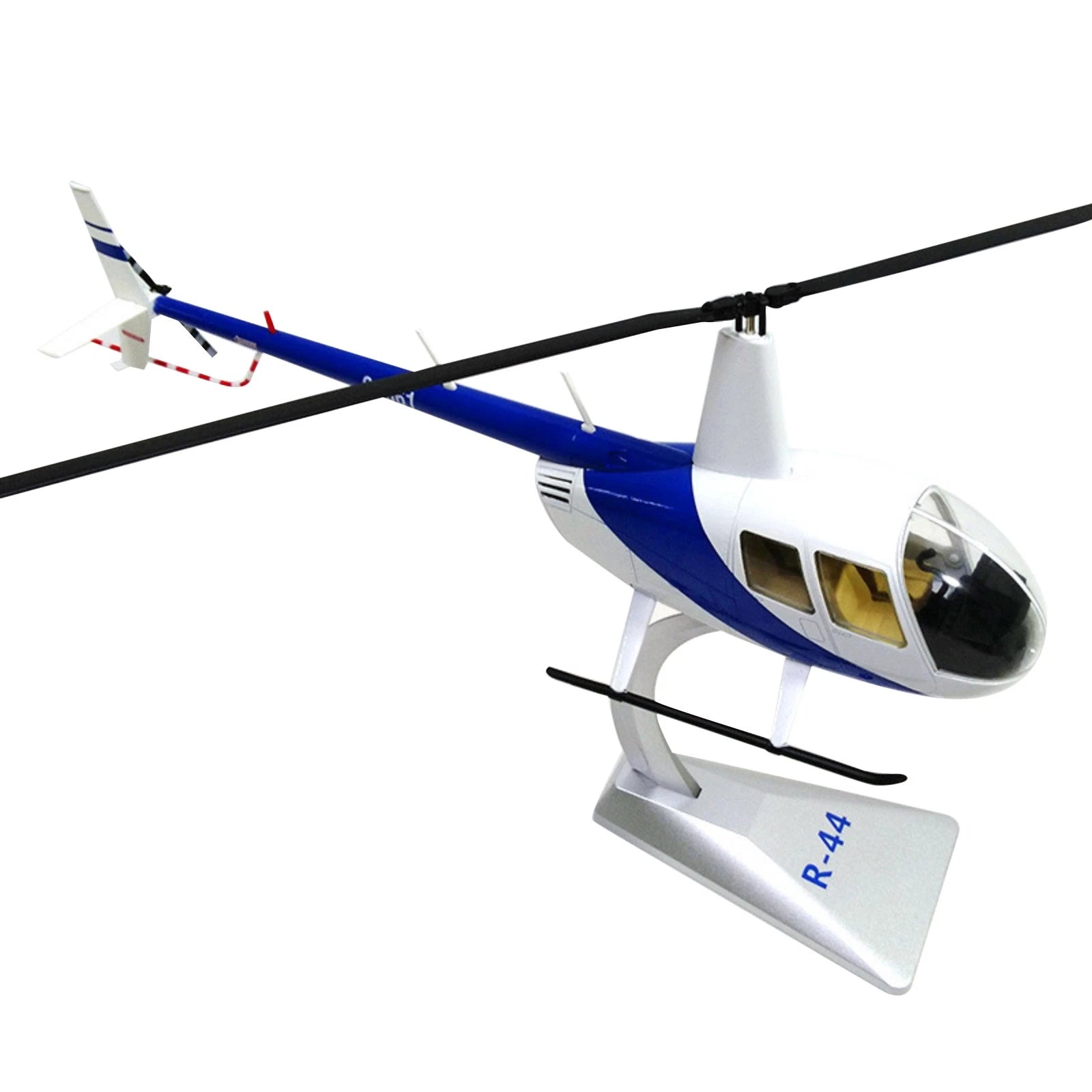 Durable 37cm Alloy Robinson R44 Raven Helicopter Model 1/32 Scale