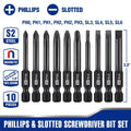 Workpro Slotted Phillips Screwdriver Bit Set Cnc Machined S2 Steel