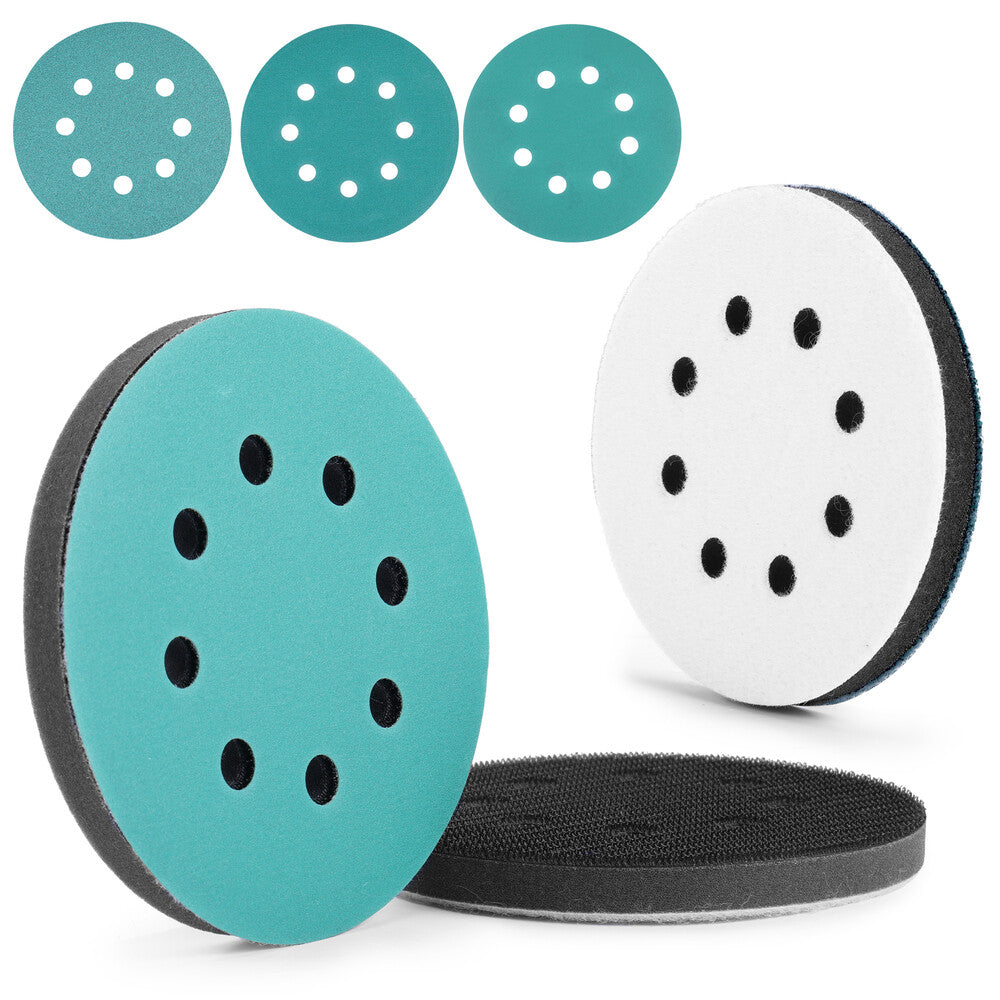 WORKPRO 5" Orbital Sander Interface Pads Sanding Discs Sandpaper 80/120/240 Grit