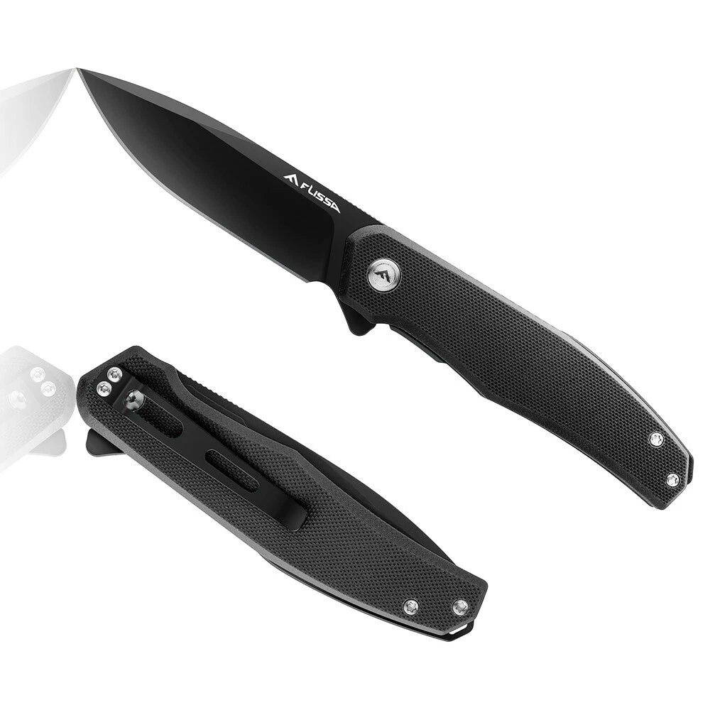 4.5" Tactical Folding Pocket Knife Liner Lock Pocket Clip G10 Handle