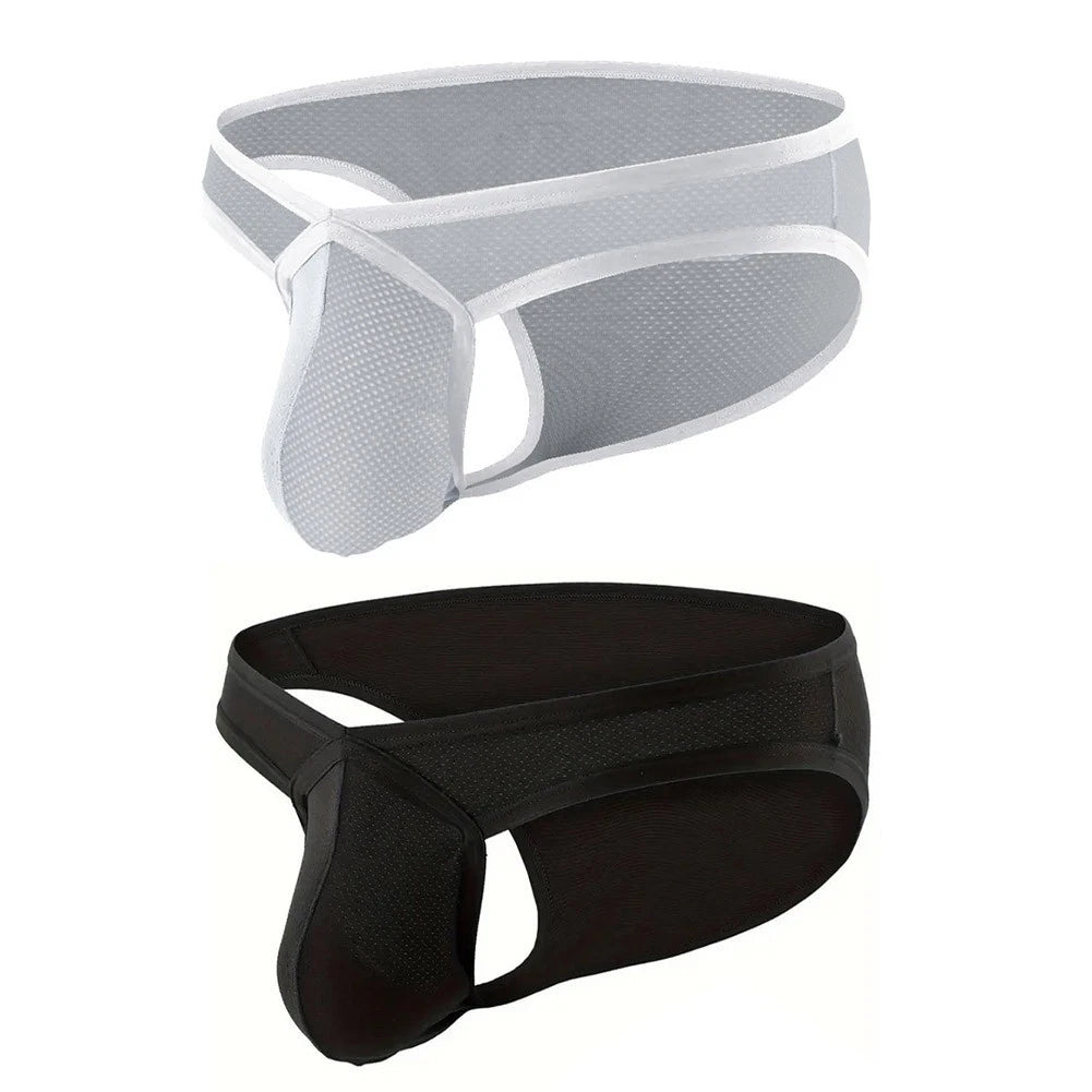 Soft Fabric Men Underwear Breathable Low Waist Briefs With Pouch