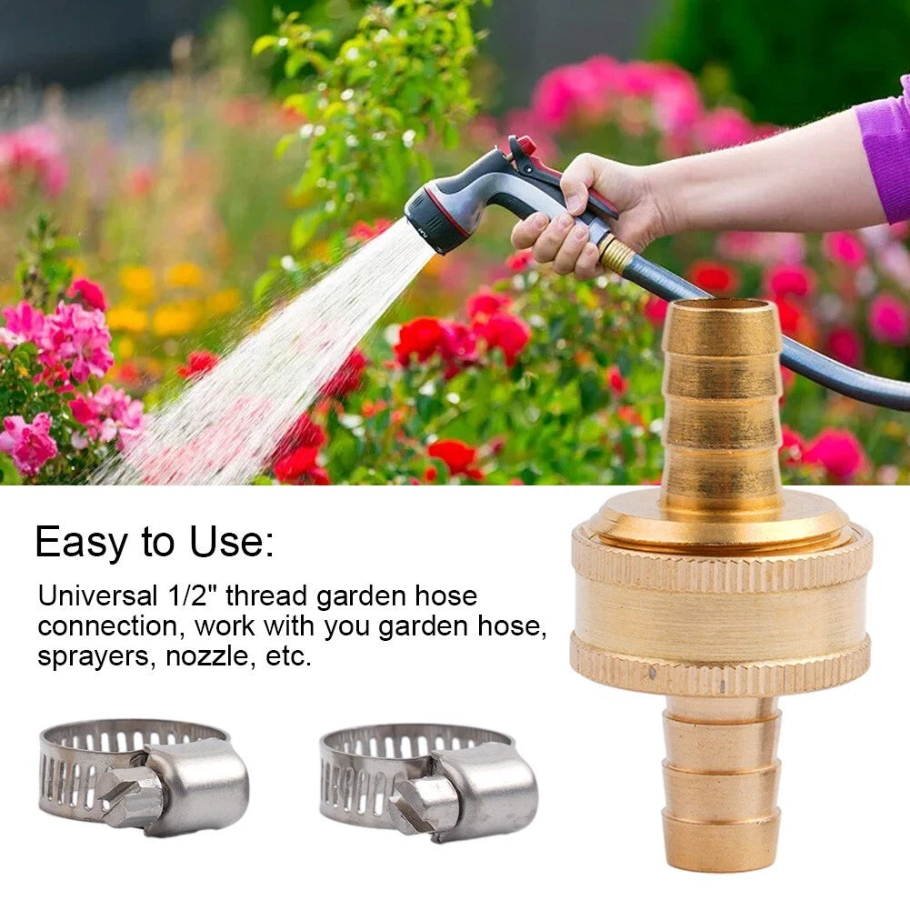 Efficient 12 Garden Hose Brass Mender End Repair Kit For Easy