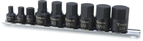 Titan 9-Piece Low Profile Impact Hex Bit Set by Titan