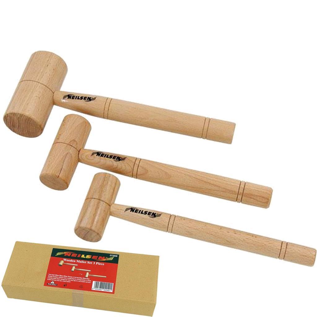 Neilsen 3pc Wooden Mallet Set