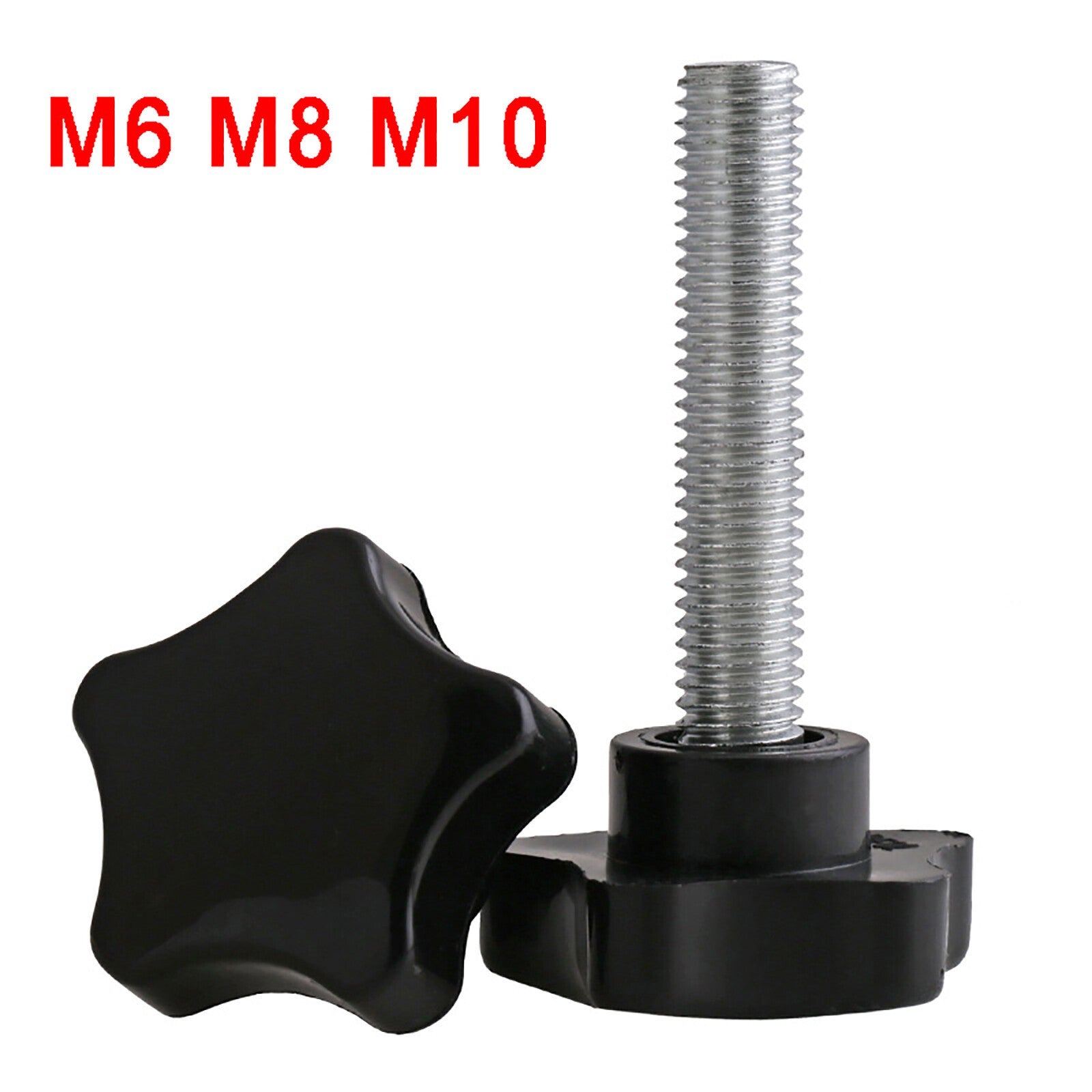 Black Plastic Rosette Thumb Screws M6 M8
