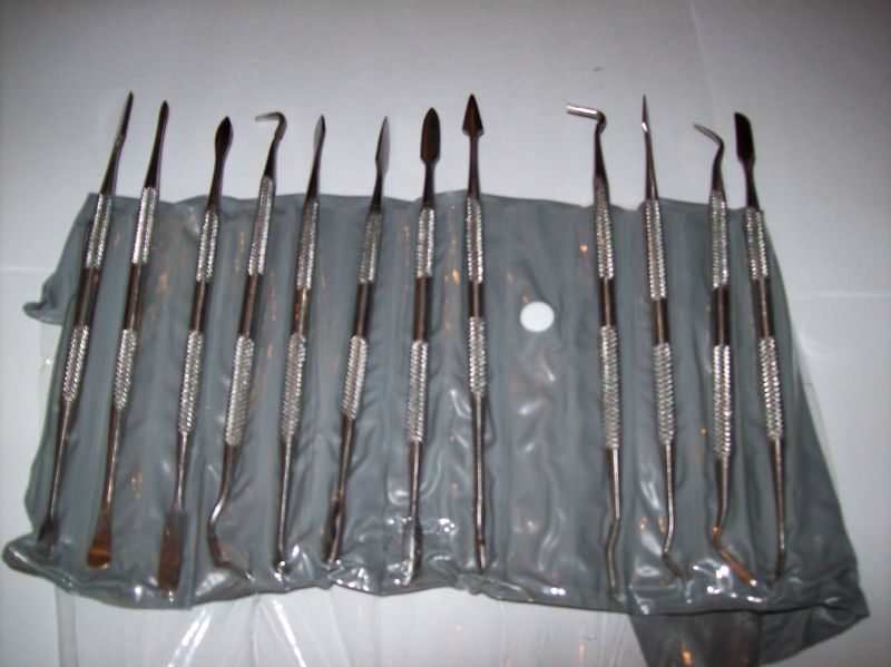 12pc Stainless Steel Wax Carver Spatula Set