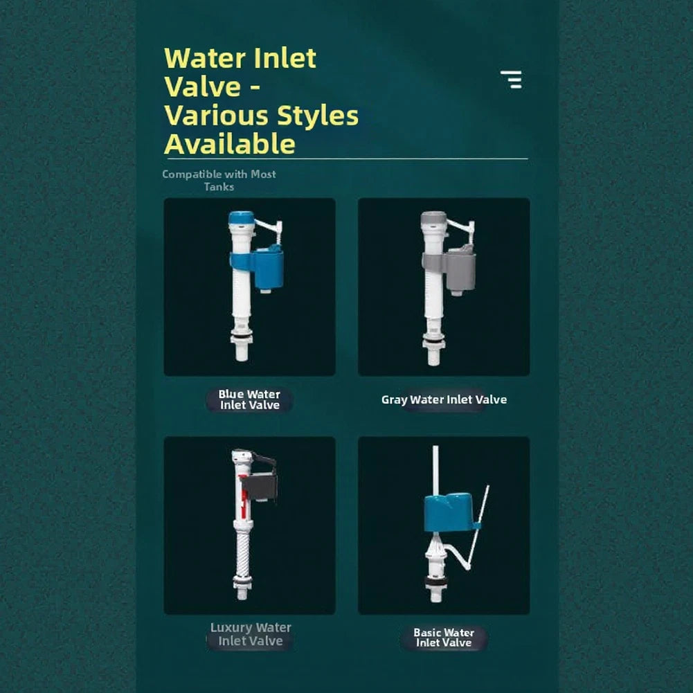 Toilet Tank Accessories Inlet Valve Drain Valve And Button Set Abs