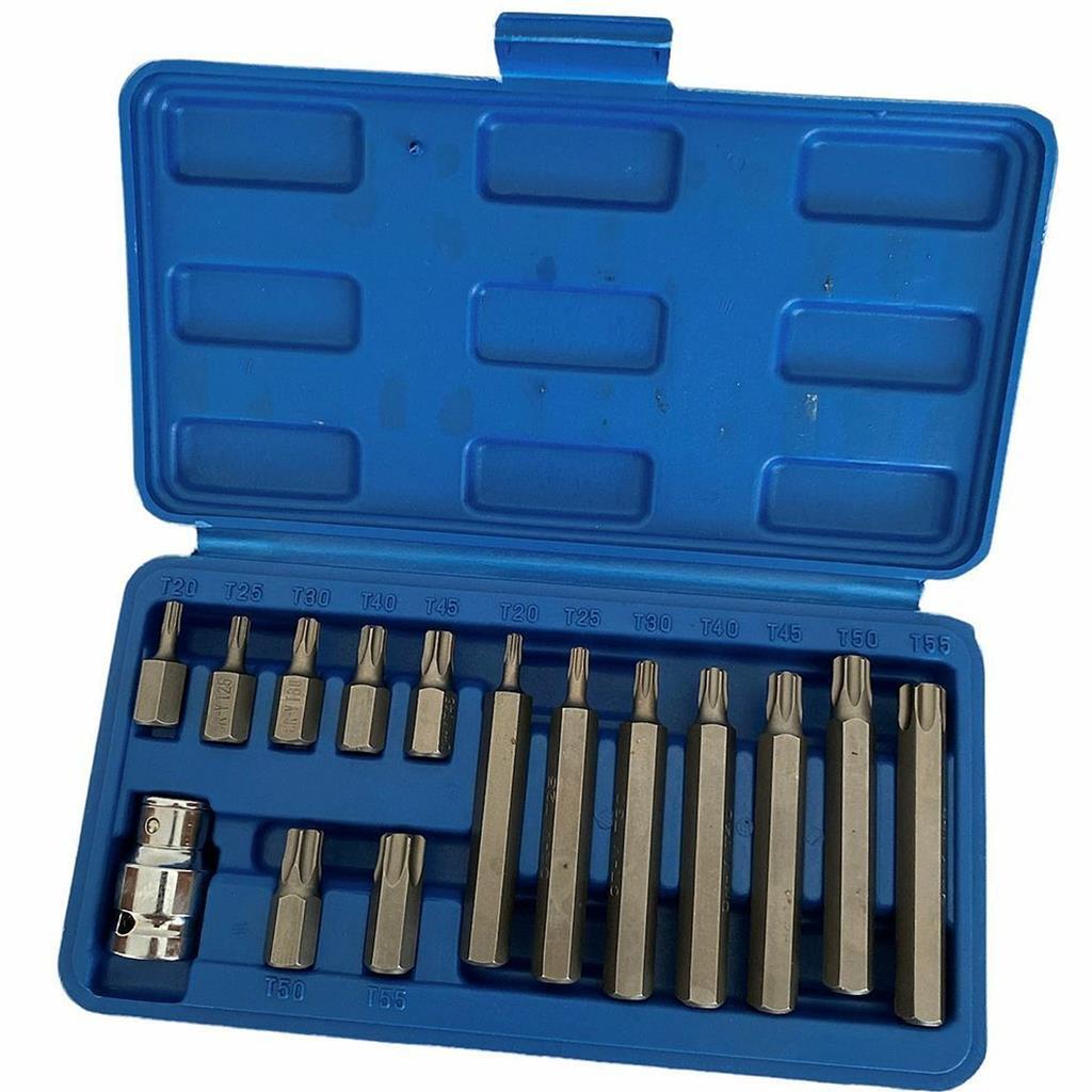 ToolZone 15pc Star Keys Bit Set 1/2" Drive Socket T20 - T55 by ToolZone
