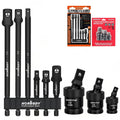 9pc 1/4" 3/8” 1/2" Driver Impact Universal Joint Swivel Socket Adapter