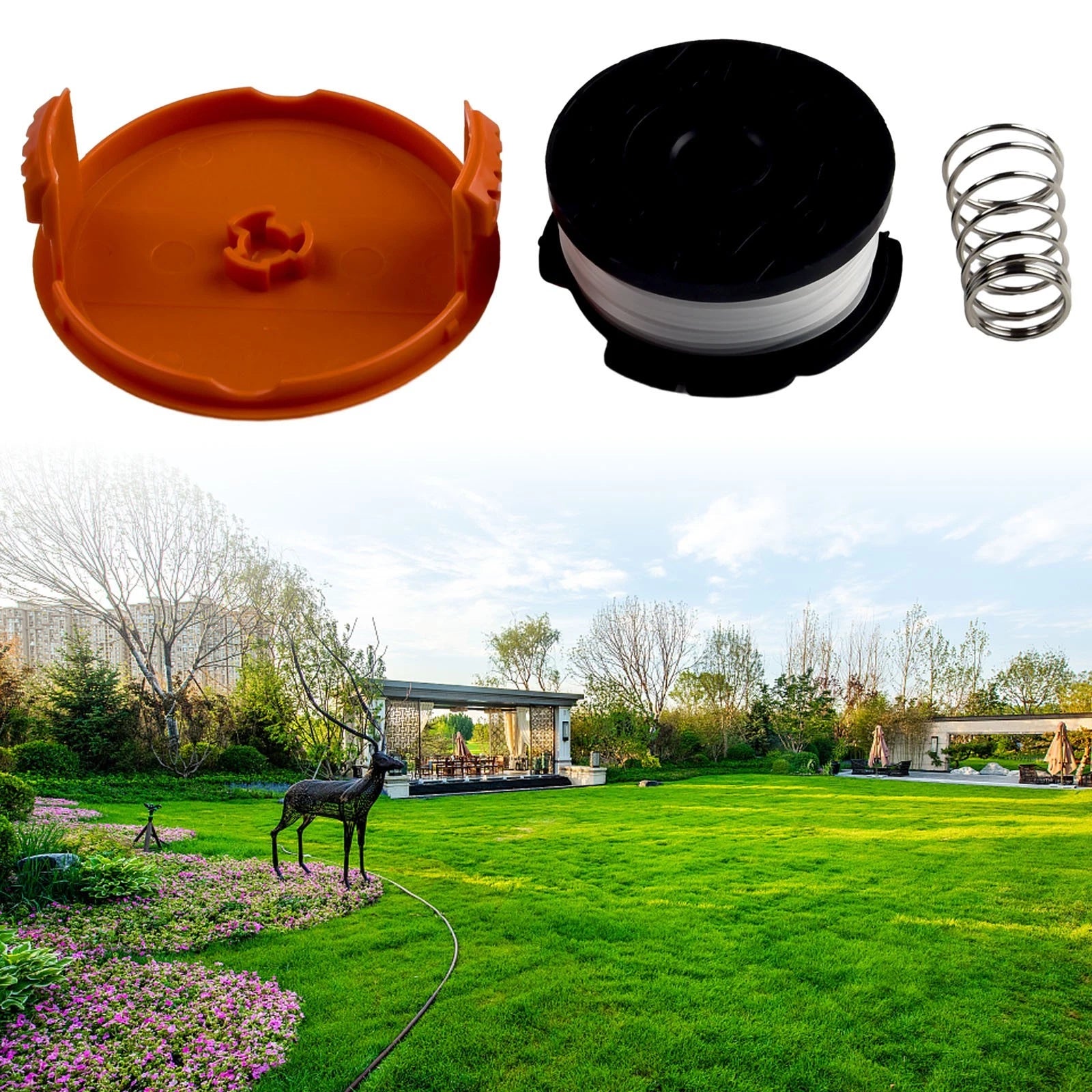 Automatic Feed Trimmer Spool & Cap Replacement For Black Decker 3 Pack
