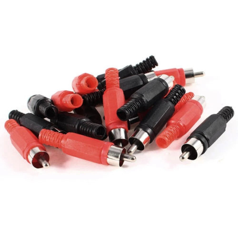 Easy To Use Black Red Male Adapter For Audio Video Systems Set Of 20