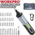 WORKPRO 4V Electric Screwdriver Cordless Screwdriver Set w/35 Bits Extension Rod