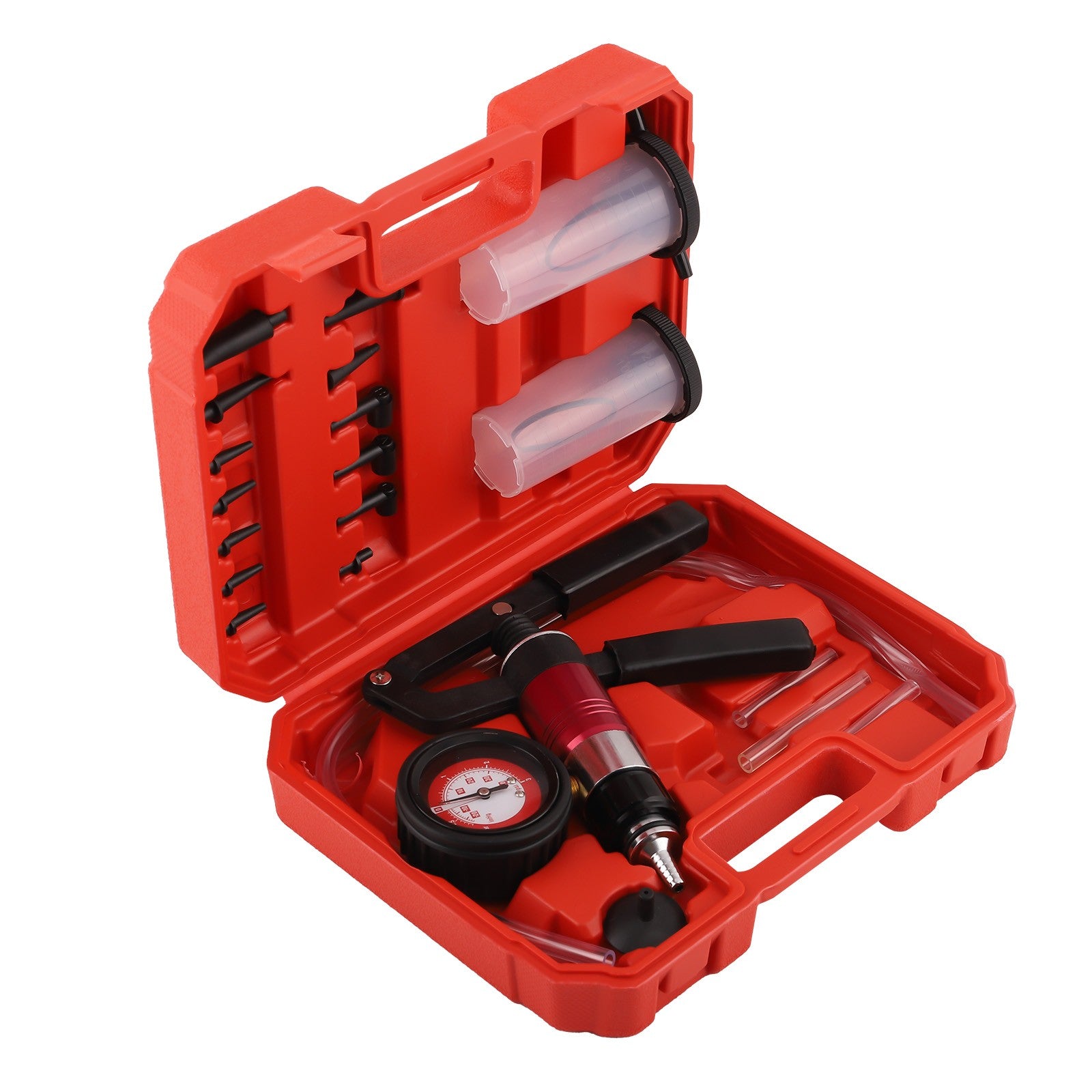 Vacuum Pressure Pump Tester Kit Brake Fluid Bleeder Bleeding Adaptors