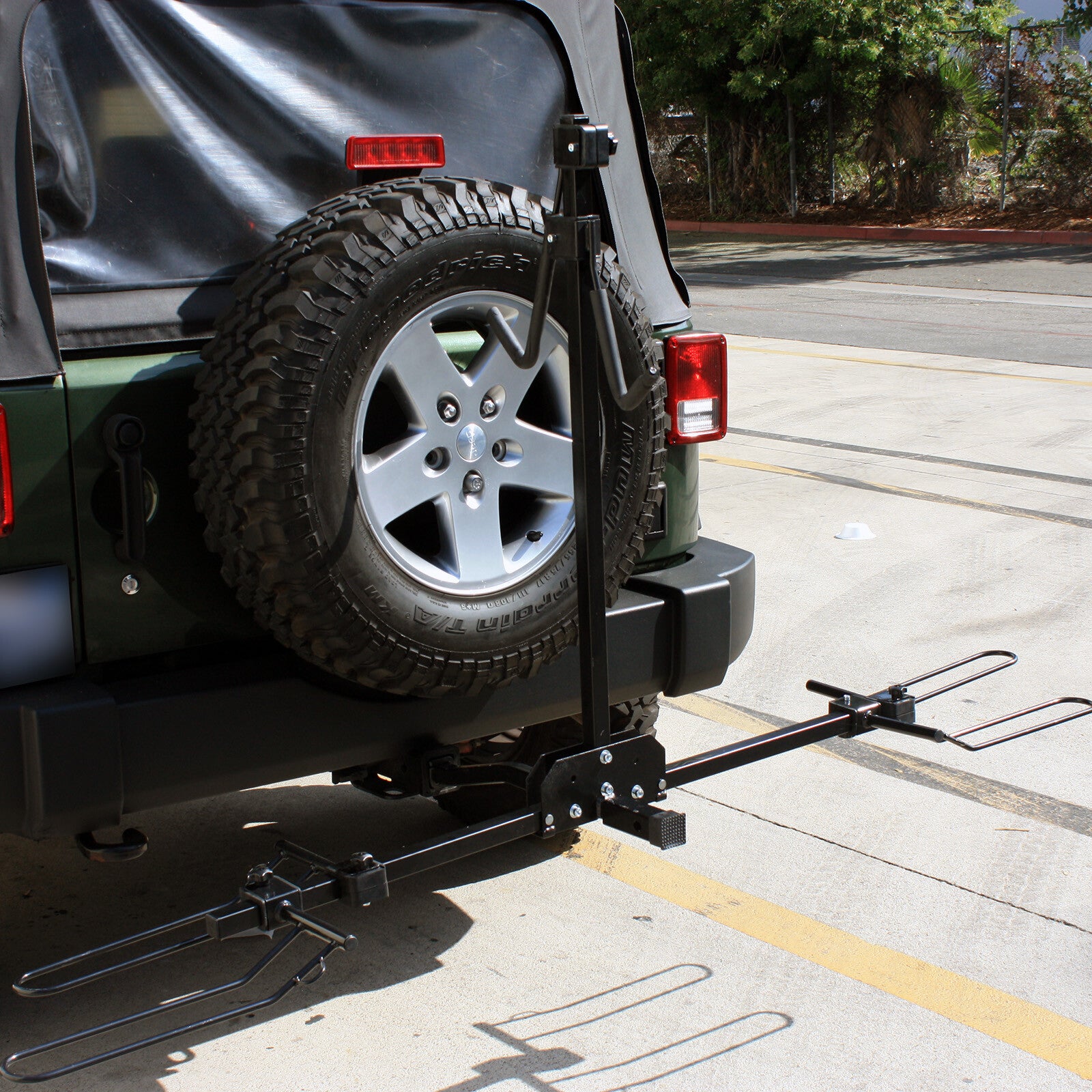 2 Bikes Platform Carrier Hitch Rack Bicycle Bike Foldable & Tilt w/ Locking Pin