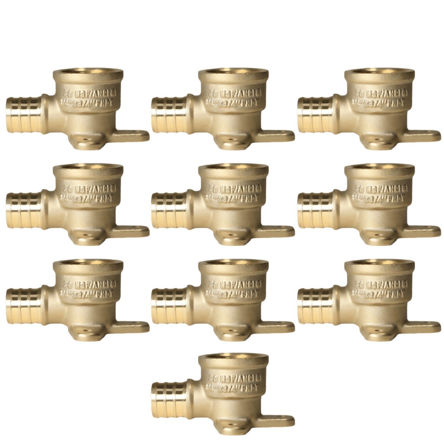 XFITTING 3/4" Pex x 3/4" Female NPT Threaded Drop Ear Elbow 10 Pack