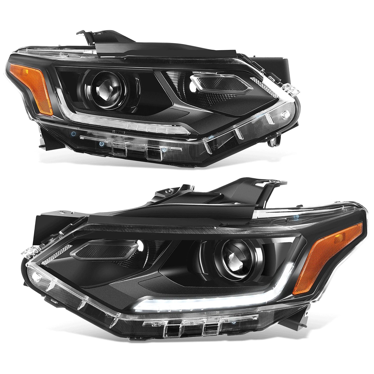 Fit 18-21 Chevrolet Traverse Black Housing Amber | Built Supply Co